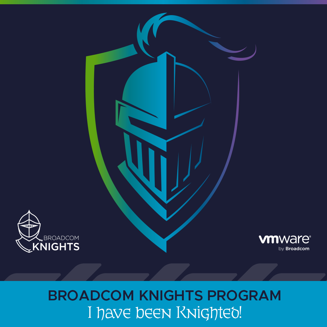 Broadcom Knights Program recognition graphic stating I have been Knighted