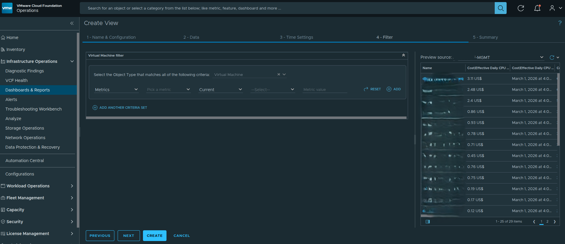Opening the Preview Source selector.