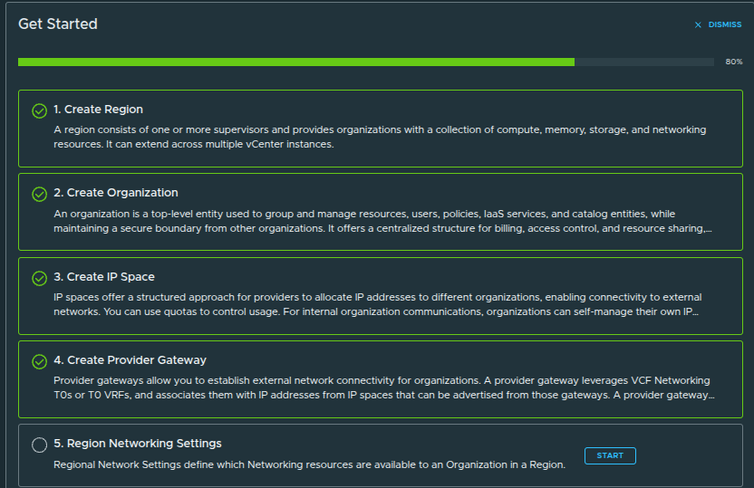 Infrastructure Overview Progress