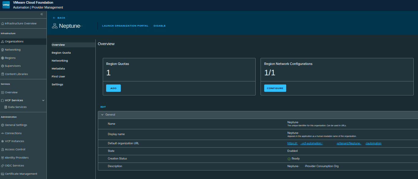 Launch Organization Portal